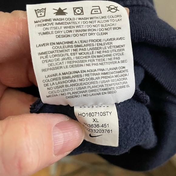 Nike turtleneck hoodie size XL navy blue - Picture 5 of 10